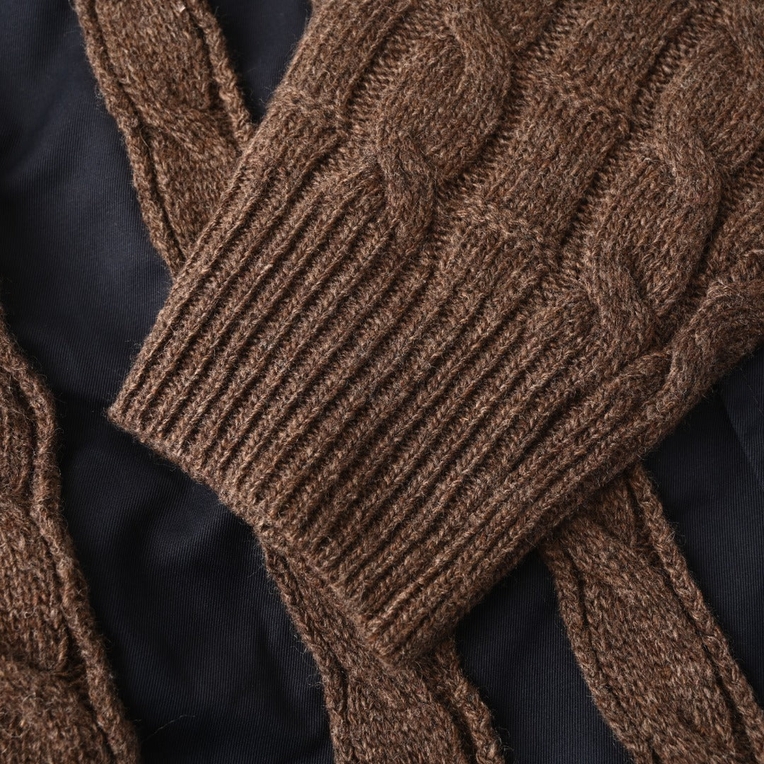 Cable-Knit Hybrid Navy Brown