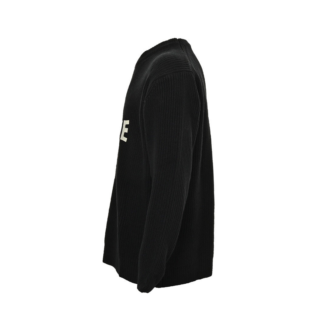 Oversized Ribbed Wool Black