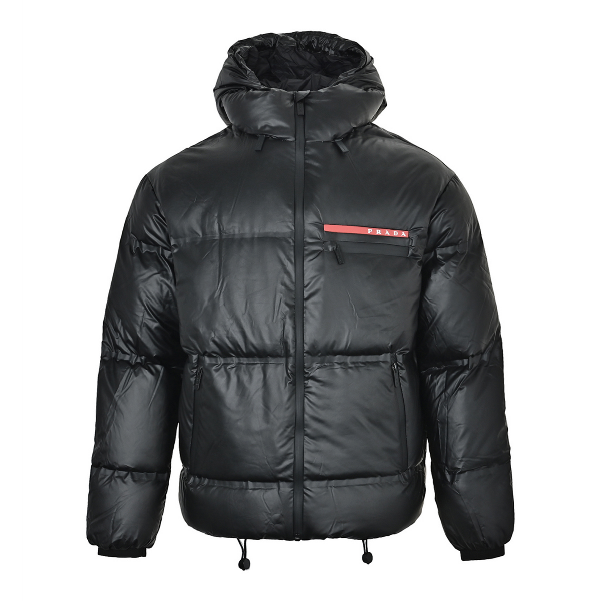 Light Re-Nylon Hooded Puffer Black