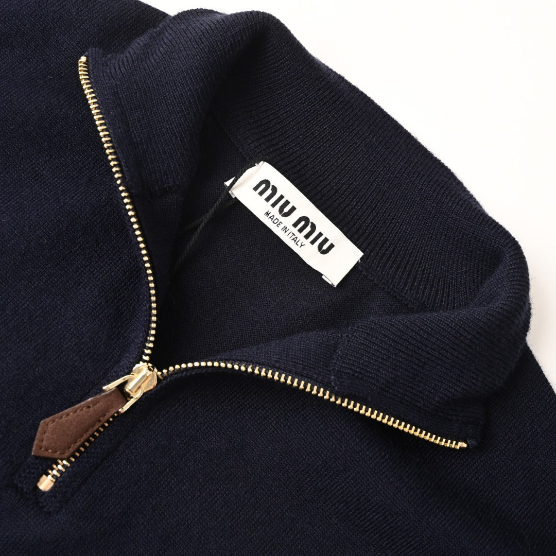 Cashmere Half-Zip Navy Blue