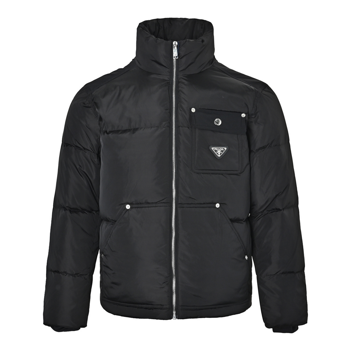 Cropped Re-Nylon Down Black