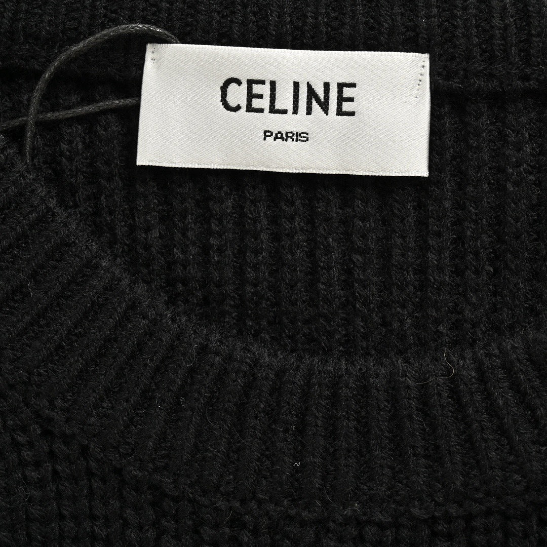 Oversized Ribbed Wool Black
