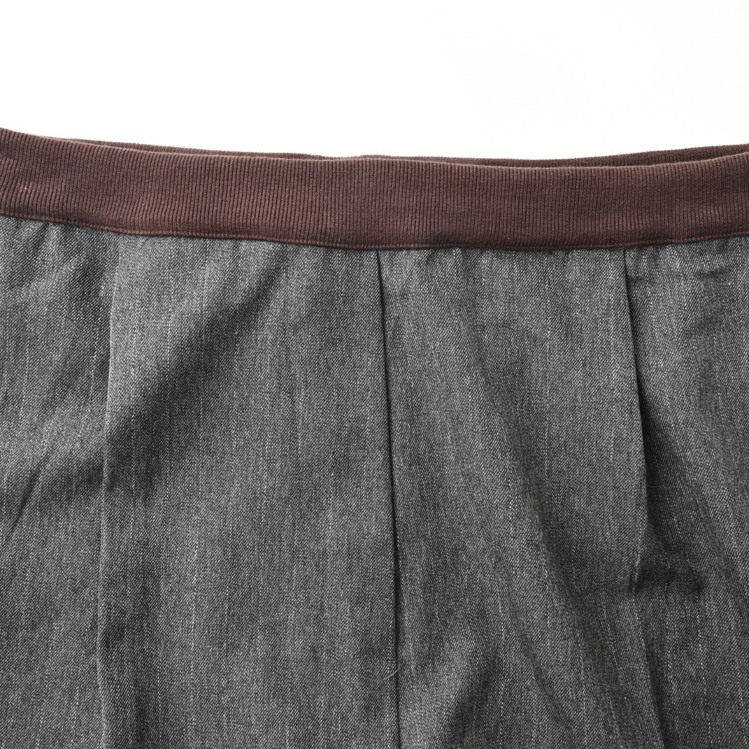Pinstripe Wide-Leg Dark Grey