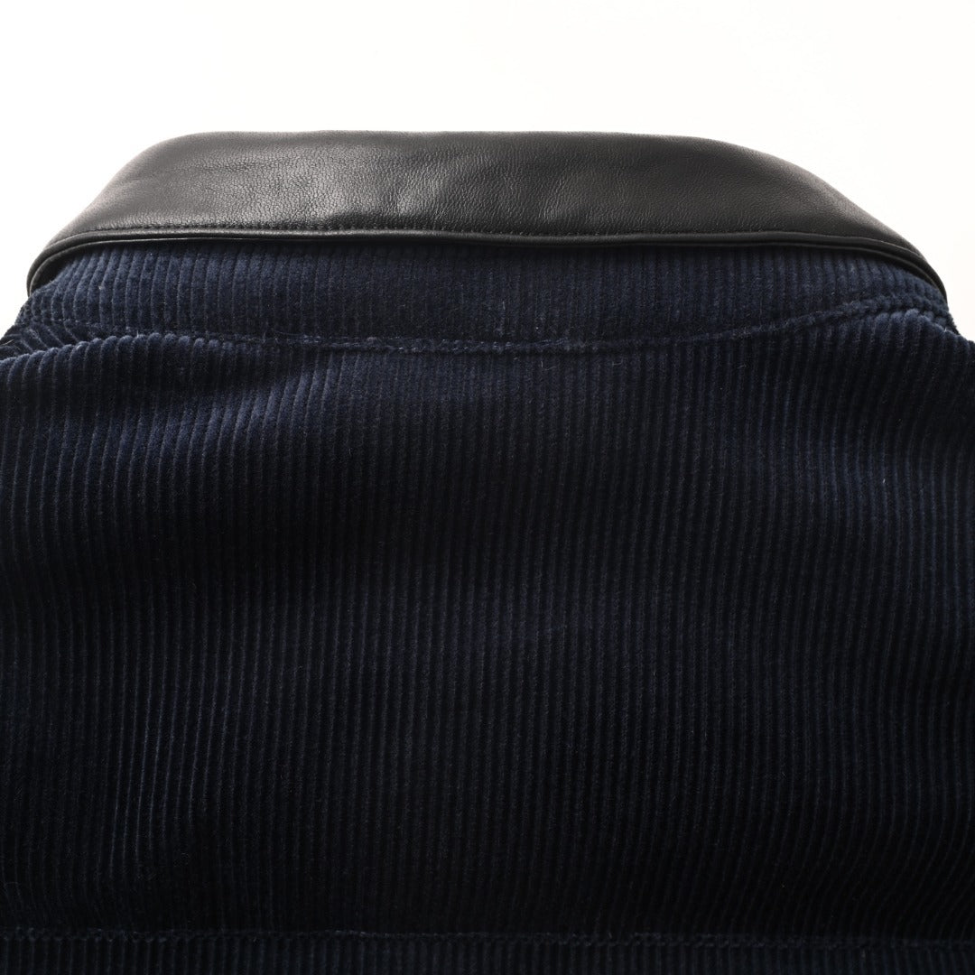 Corduroy-Collar Navy Blue