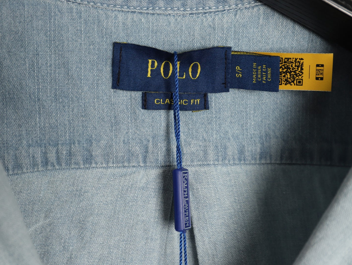 Chambray Button-Down Shirt Light Blue