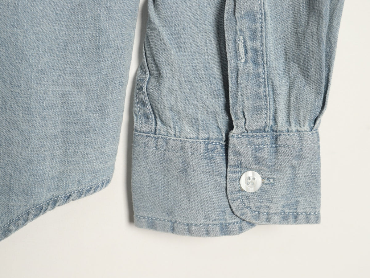 Chambray Button-Down Shirt Light Blue