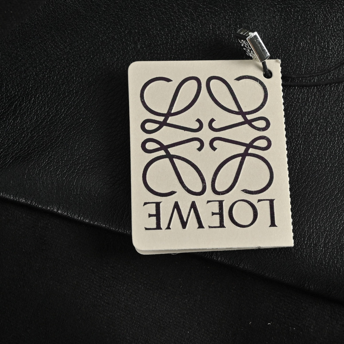 Debossed Anagram Leather Overshirt Black