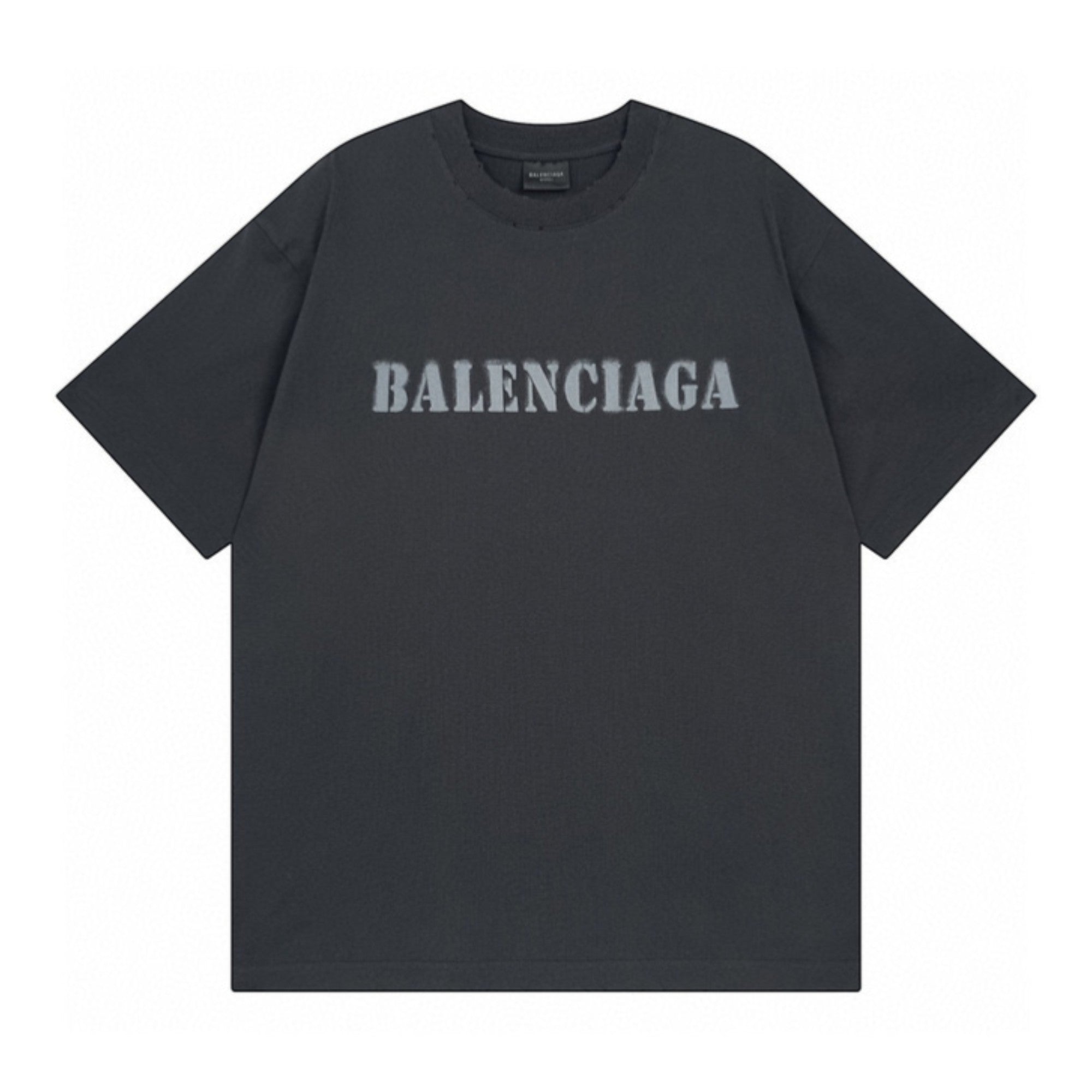 Stencil Type T-Shirt Stained Black