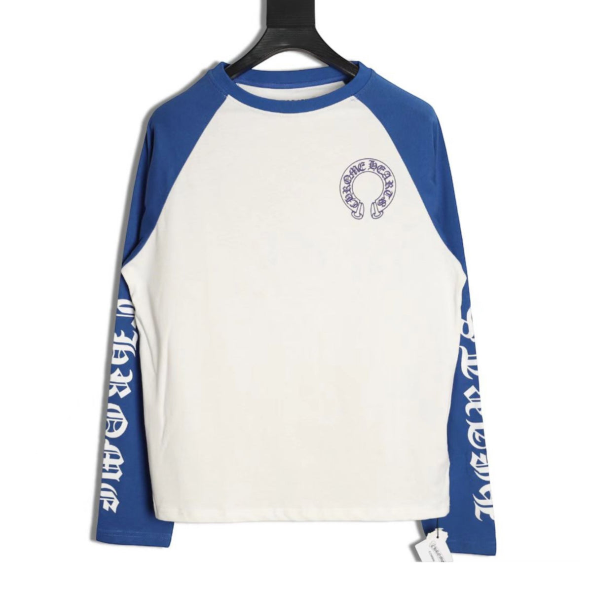 Horseshoe Baseball Long Sleeve T-Shirt White & Blue