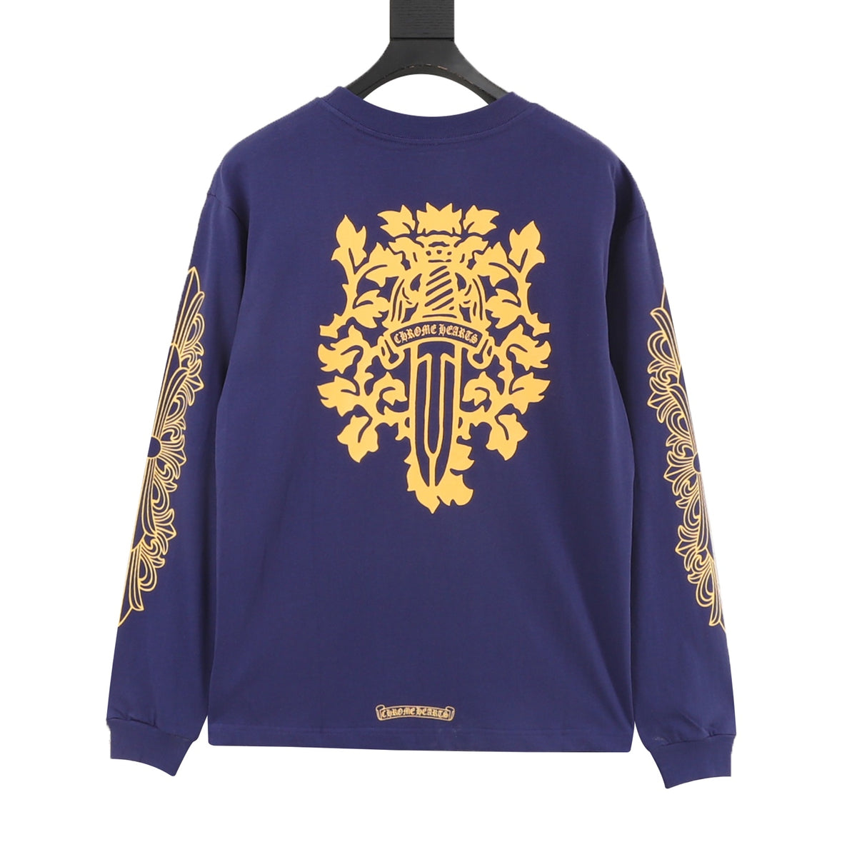 V89 Dagger Long Sleeve T-Shirt Navy & Yellow