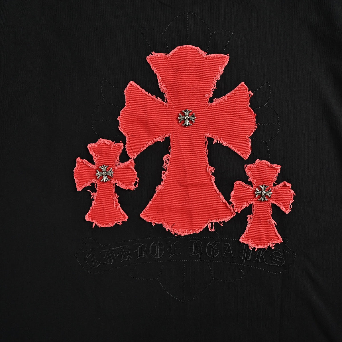 Red Cross Patch Long Sleeve T-Shirt Black
