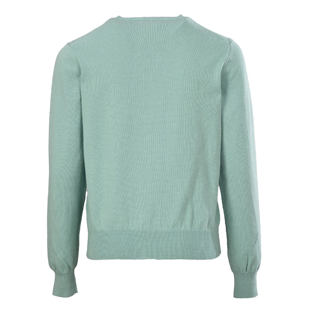 Stretch Cotton-Blend Crewneck Cardigan Cast Green
