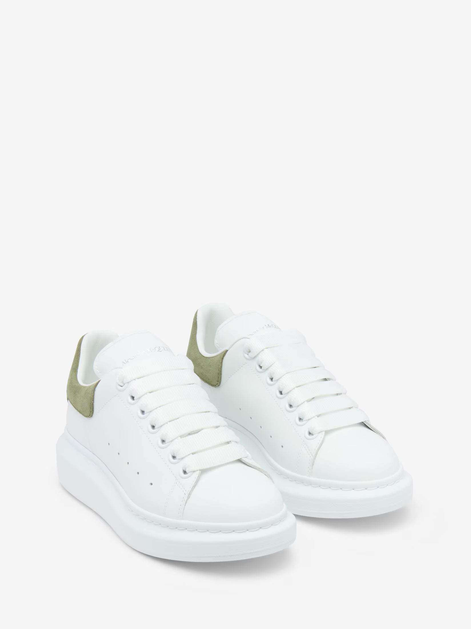 Alexander McQueen Oversized Sneaker in White & Green Suede