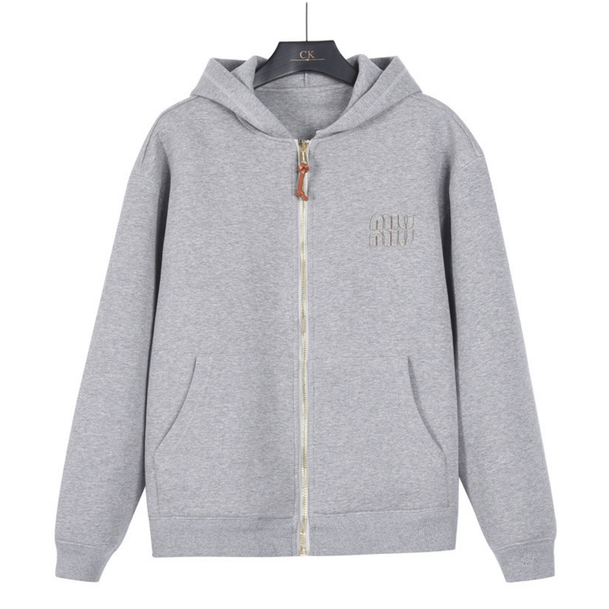 Tonal Logo Zip-Up Grey