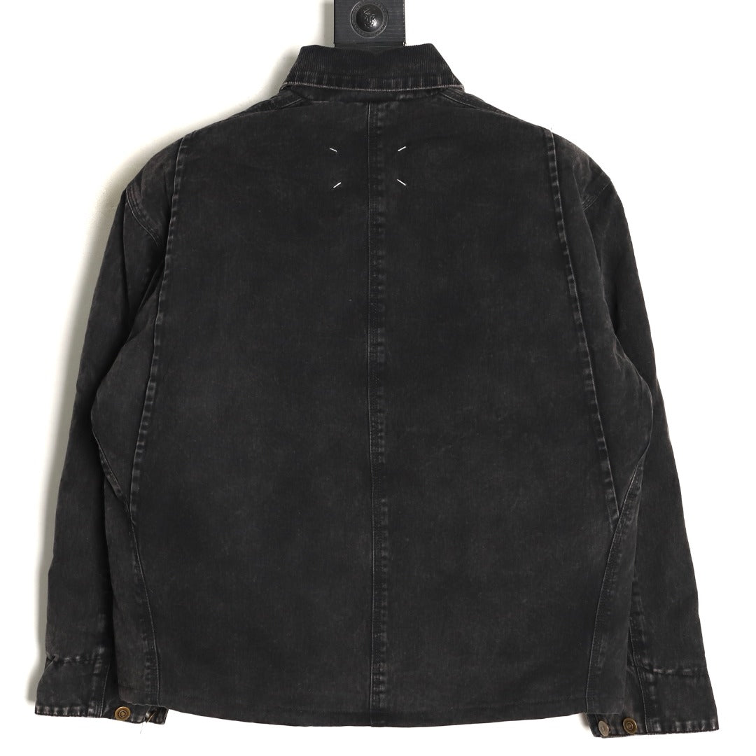 Contrast Collar Washed Black