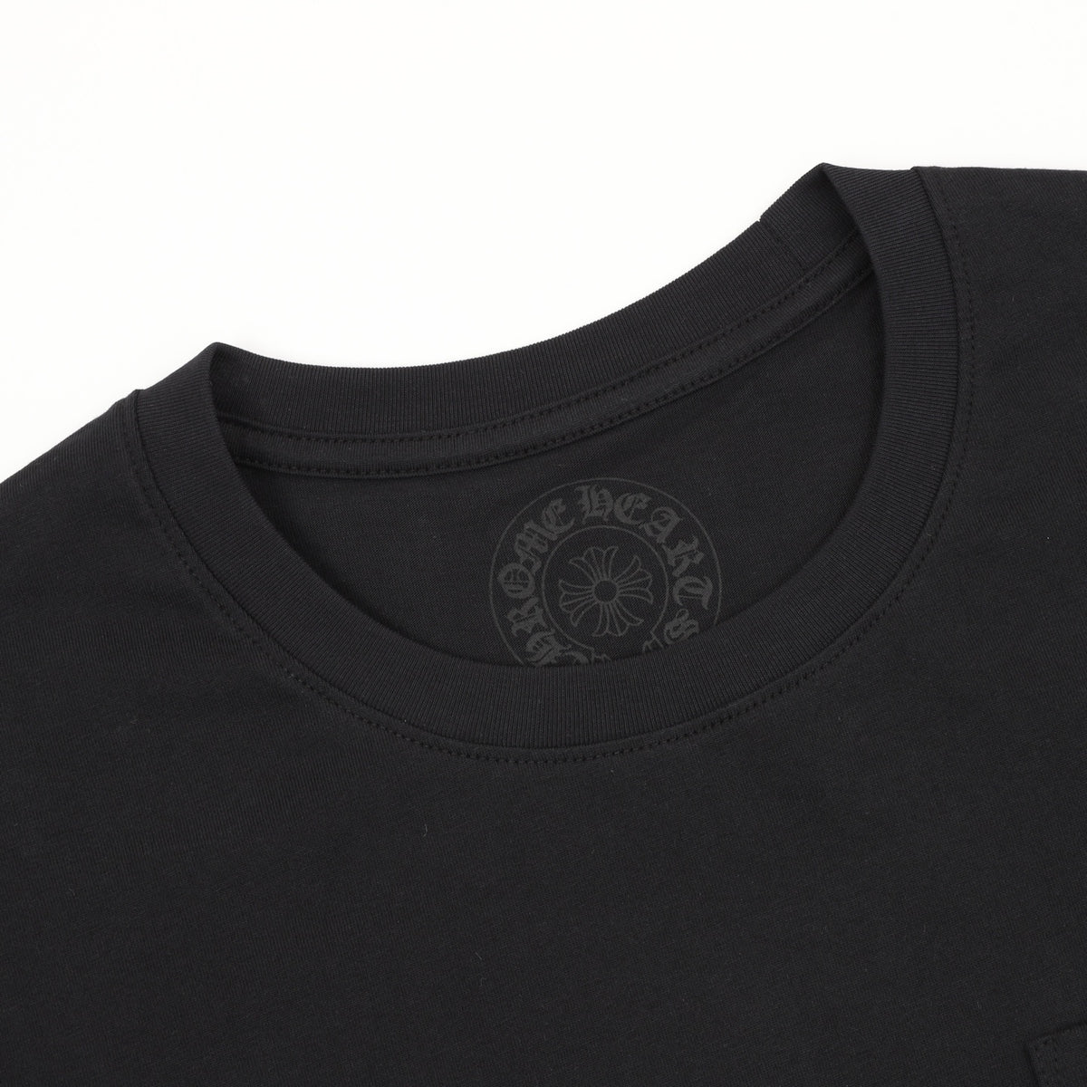 Gothic Logo Long Sleeve Pocket T-Shirt Black