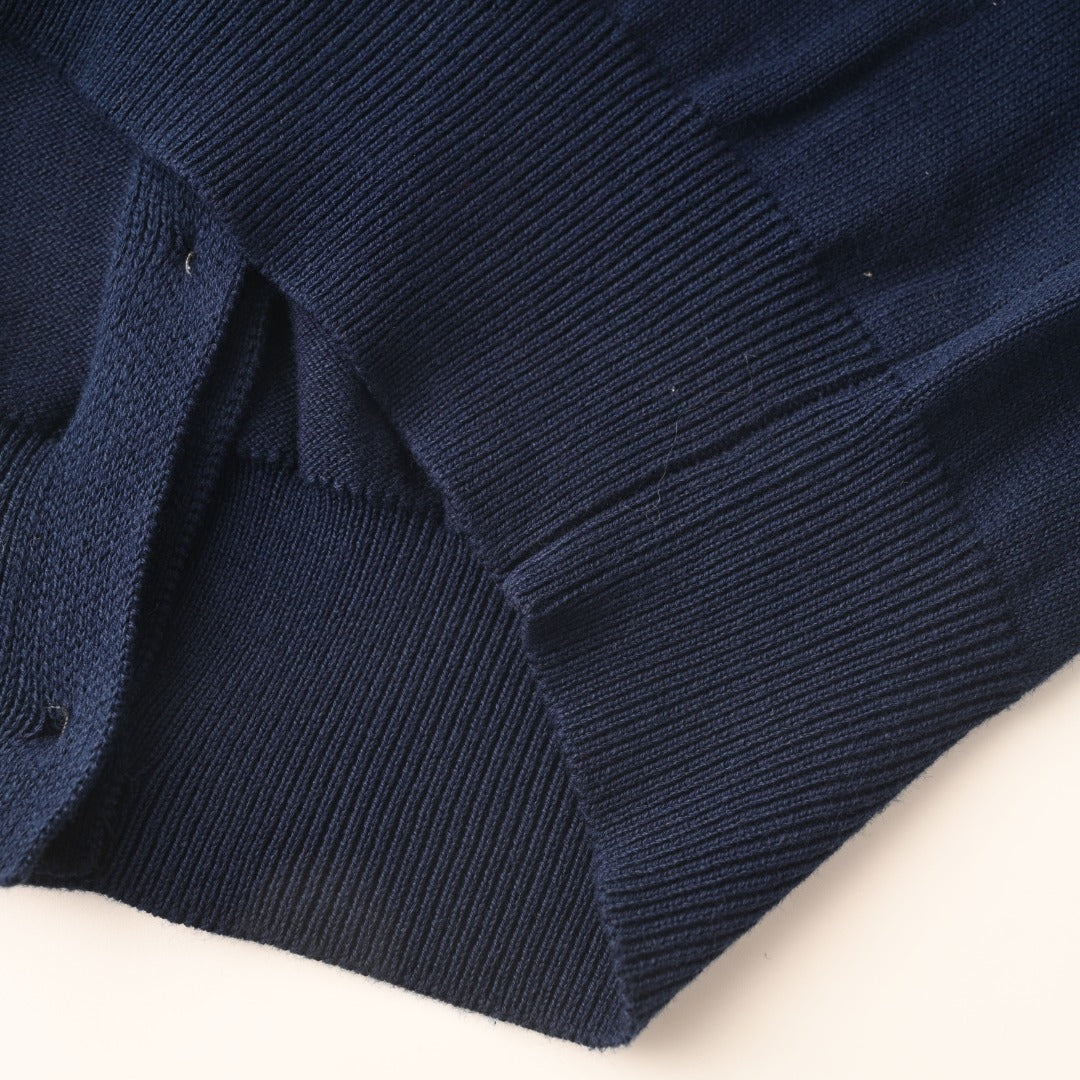 Crewneck Cardigan Navy Blue