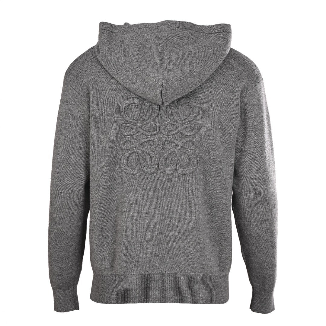 Anagram Zip-Up Hoodie Dark Grey
