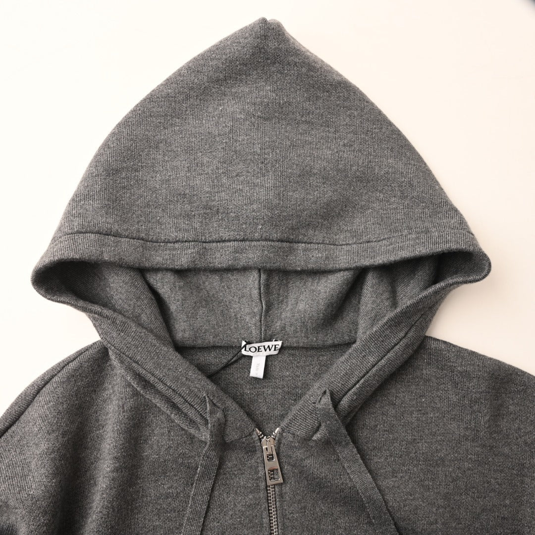 Anagram Zip-Up Hoodie Dark Grey