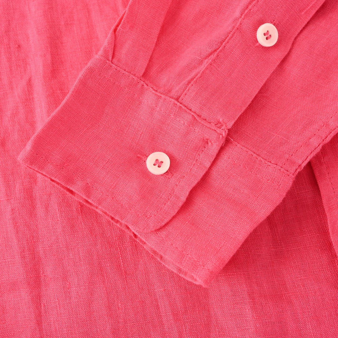 Linen Sport Shirt Vibrant Pink