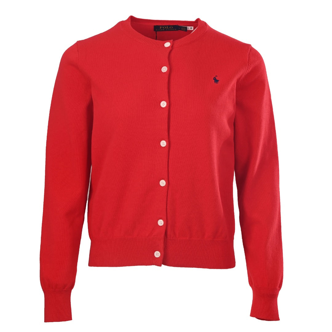 Crewneck Cardigan Red