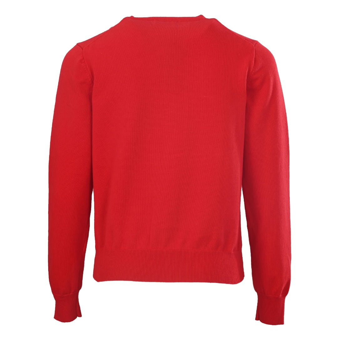 Crewneck Cardigan Red