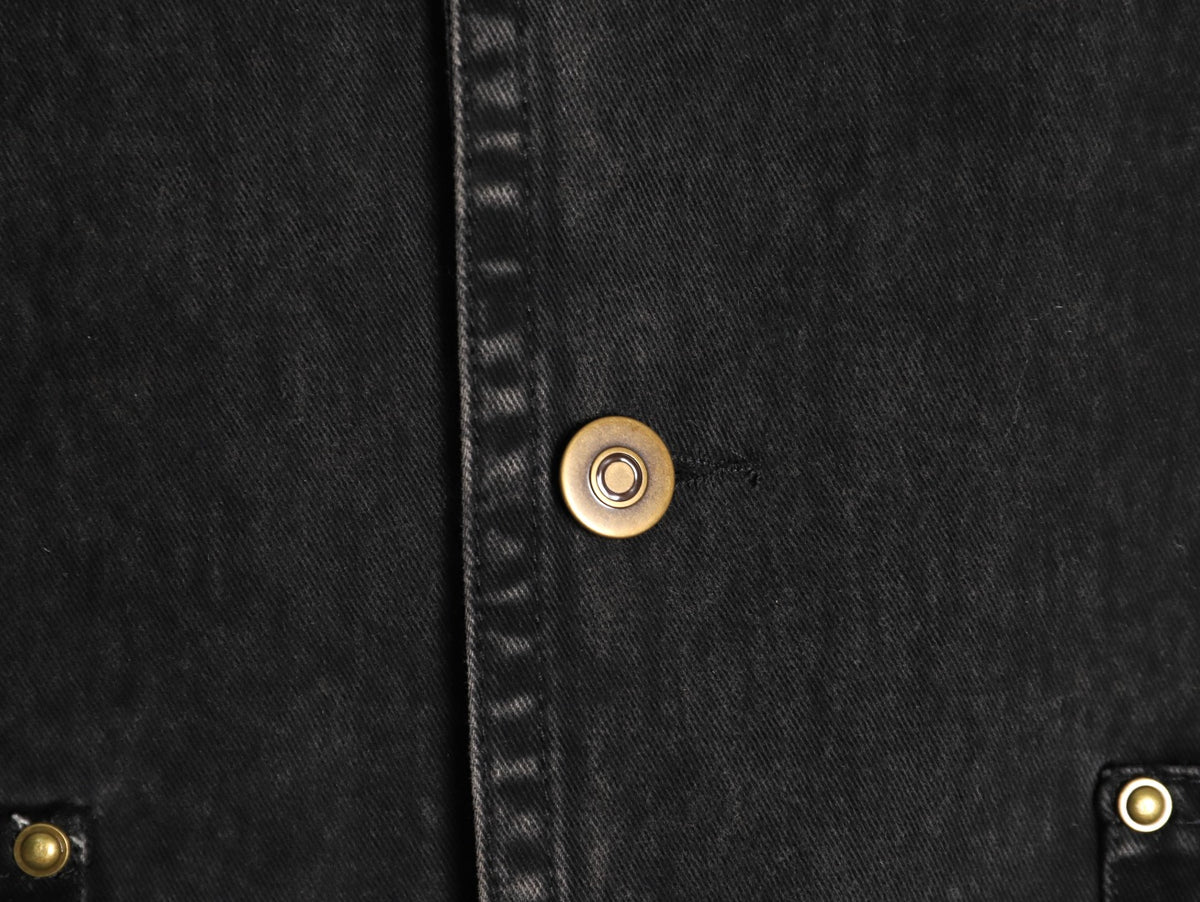 Contrast Collar Washed Black