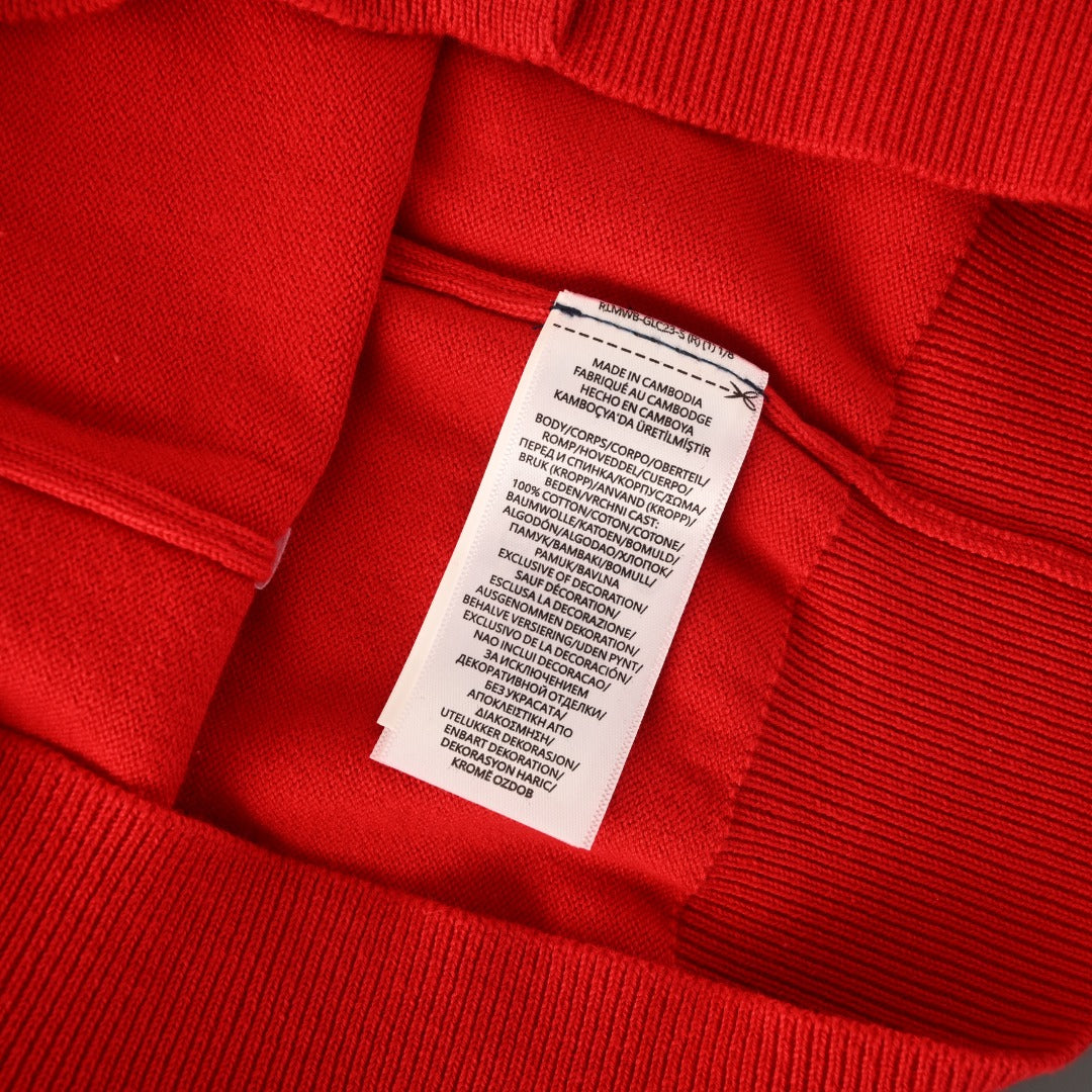 Crewneck Cardigan Red