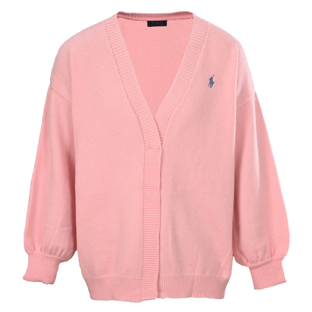 V-Neck Cardigan Pink