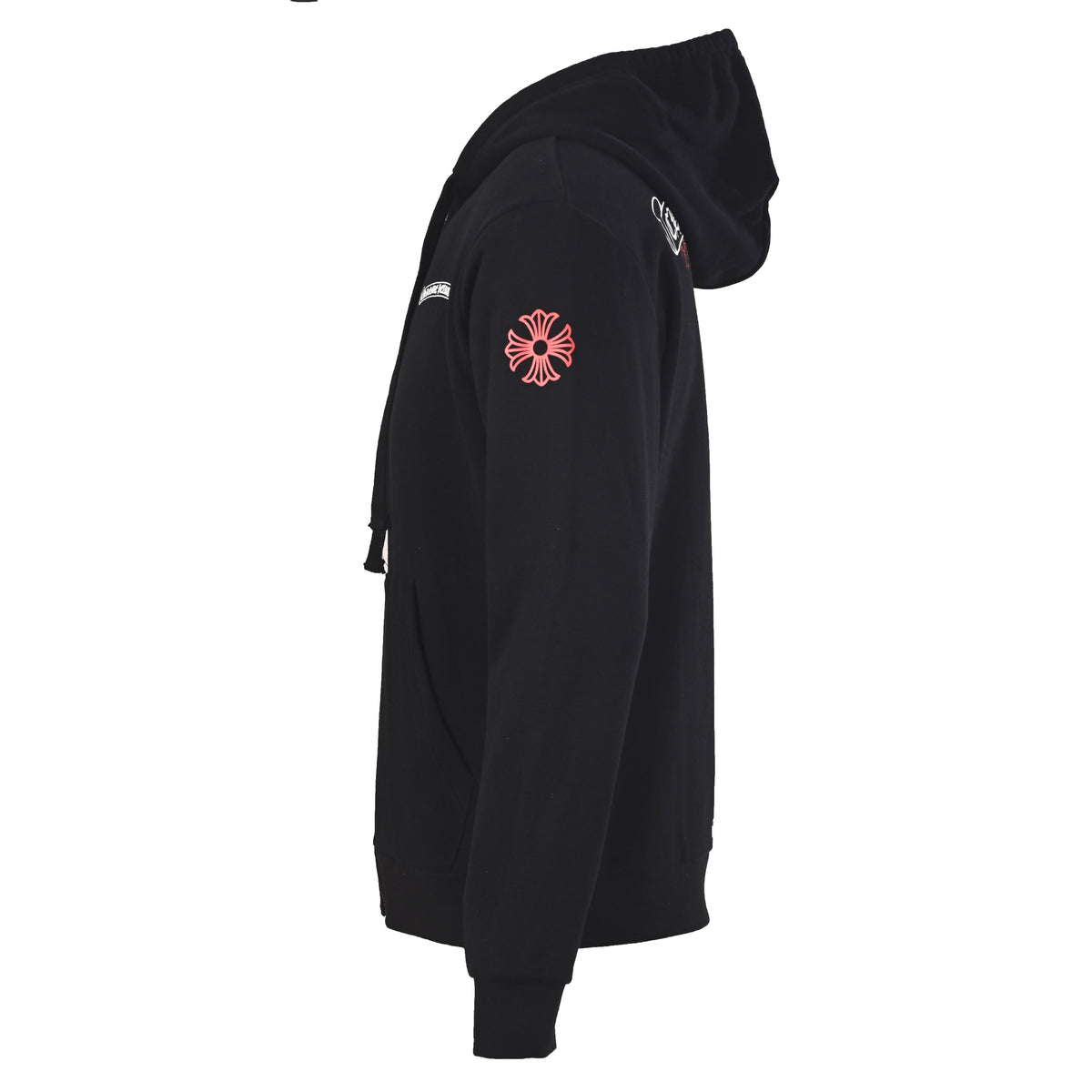 Scroll Logo Cross Zip-Up Hoodie Black