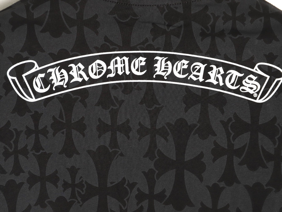 Graveyard Cemetery Cross Long Sleeve Pocket T-Shirt Black