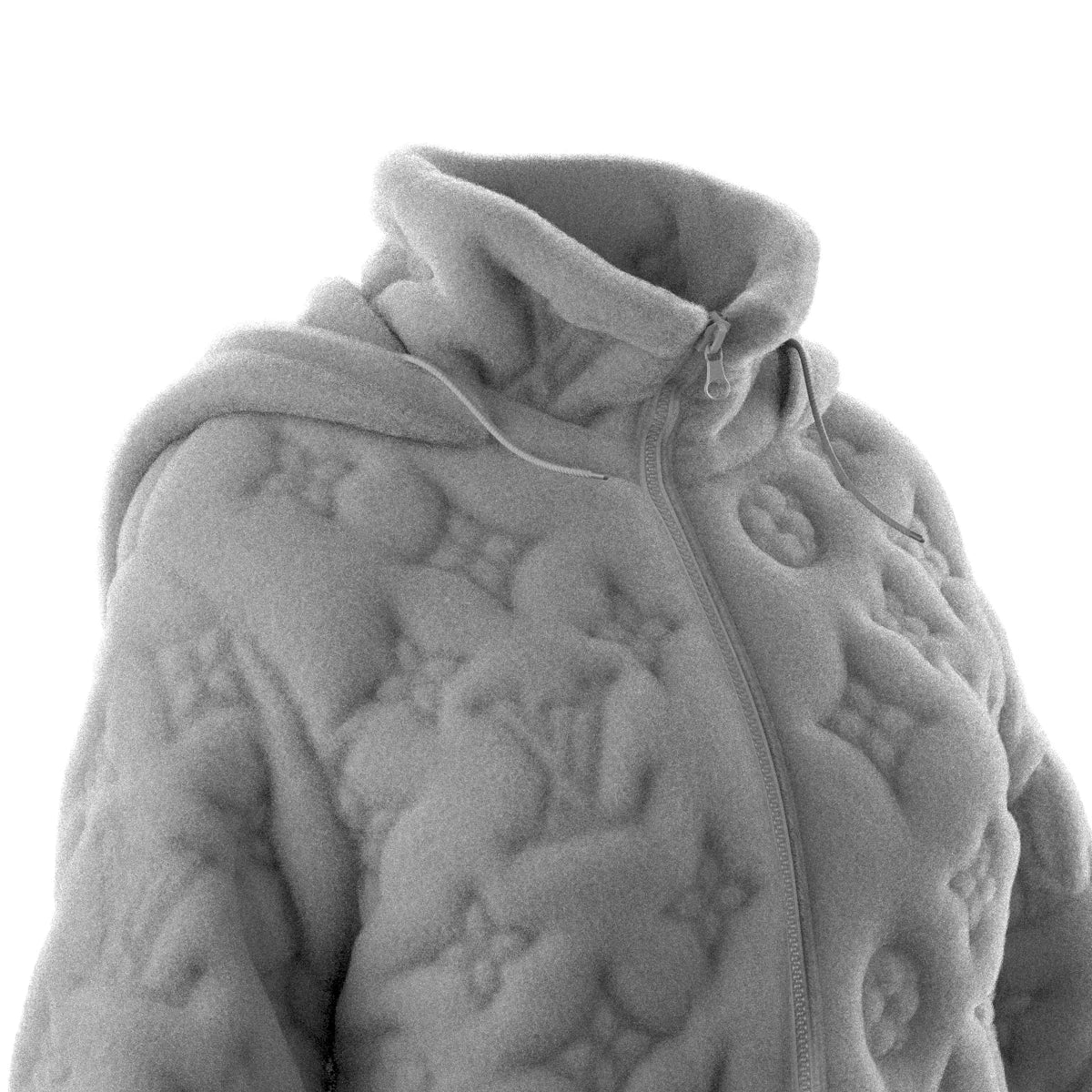 Monogram Boyhood Hooded Puffer Grey