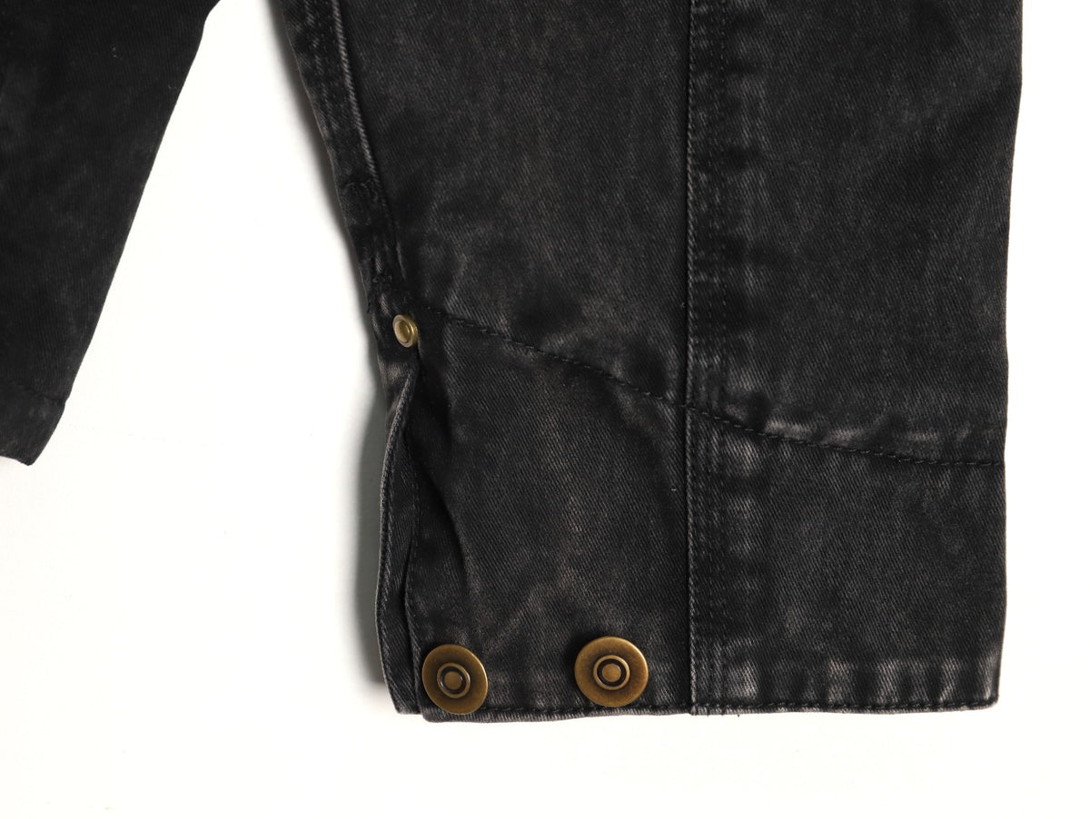 Contrast Collar Washed Black