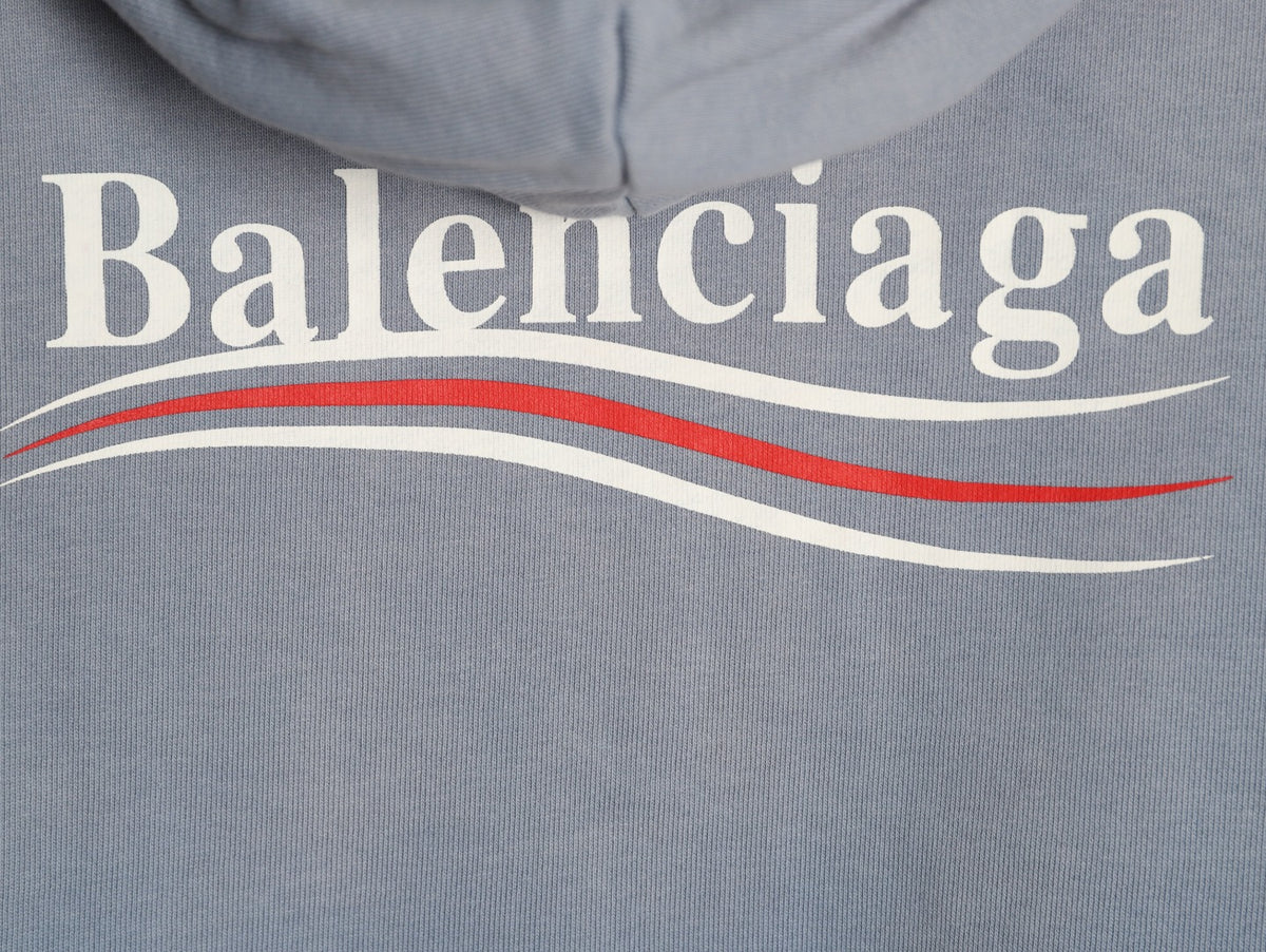 Political Campaign Medium Fit Hoodie Faded Blue