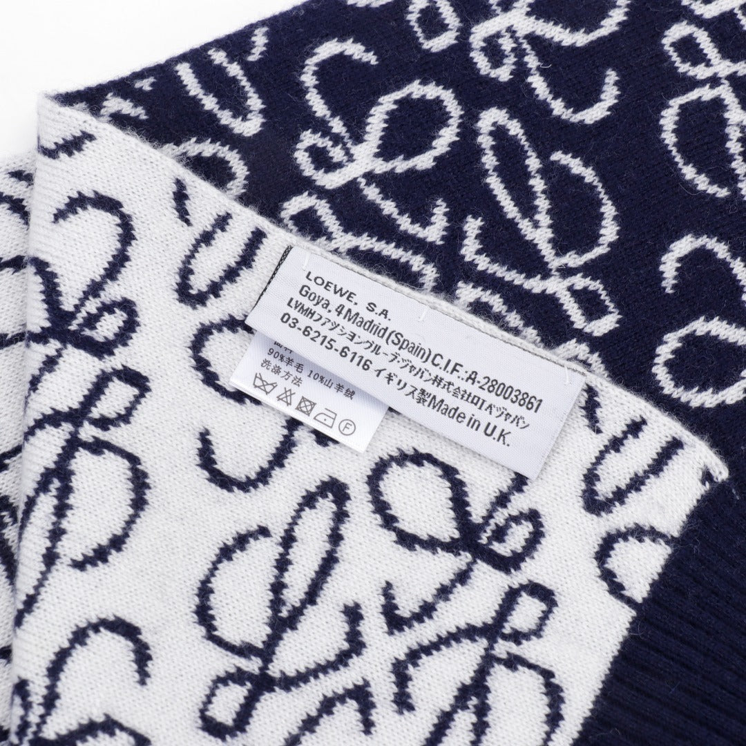 Anagram Jacquard Knit Navy White
