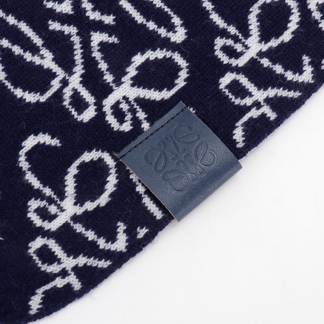 Anagram Jacquard Knit Navy White