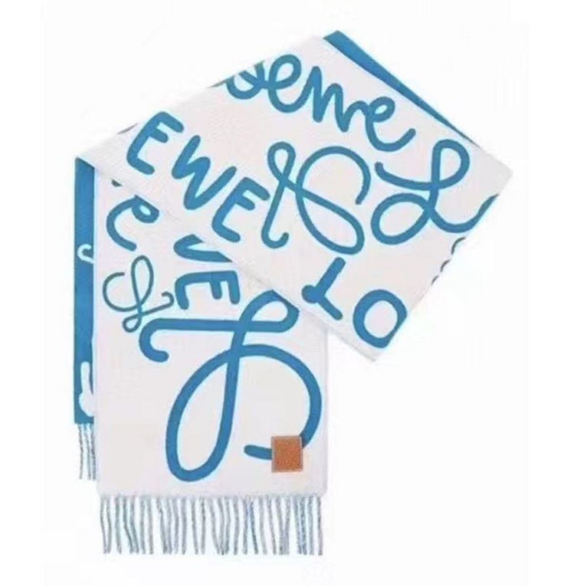 Graphic Typography Knit White Blue