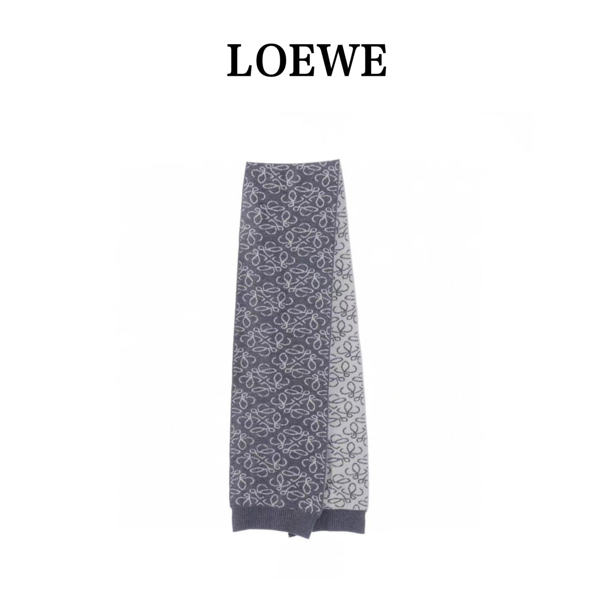 Anagram Jacquard Knit Grey White