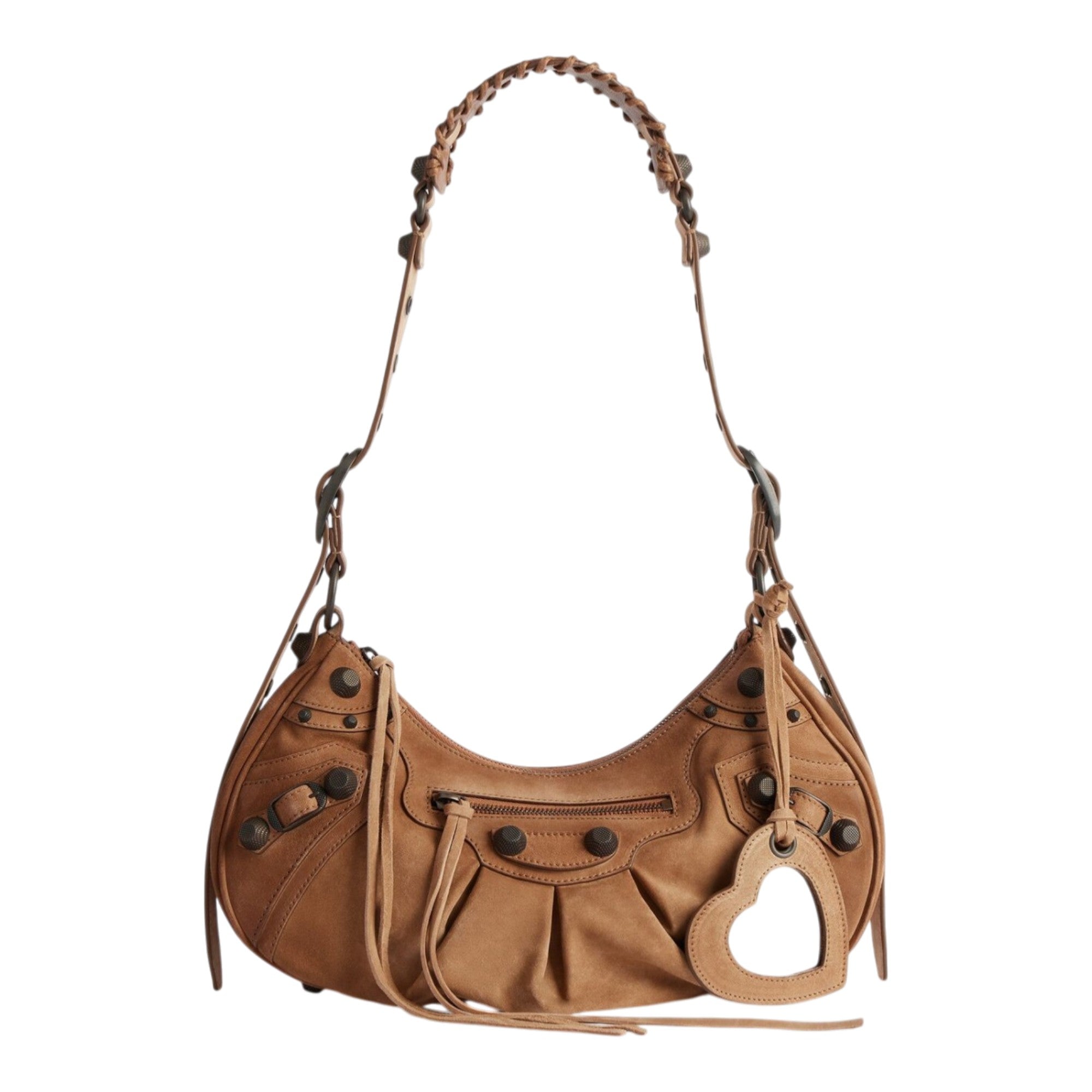 Balenciaga Le Cagole Small Shoulder Bag in Waxed Suede Calfskin