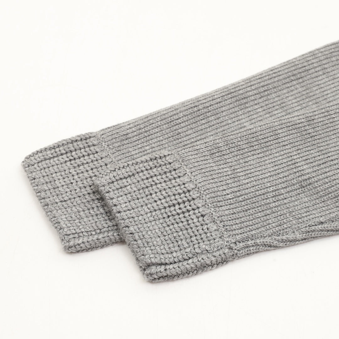 Padded Wool Teddy Cardigan Grey
