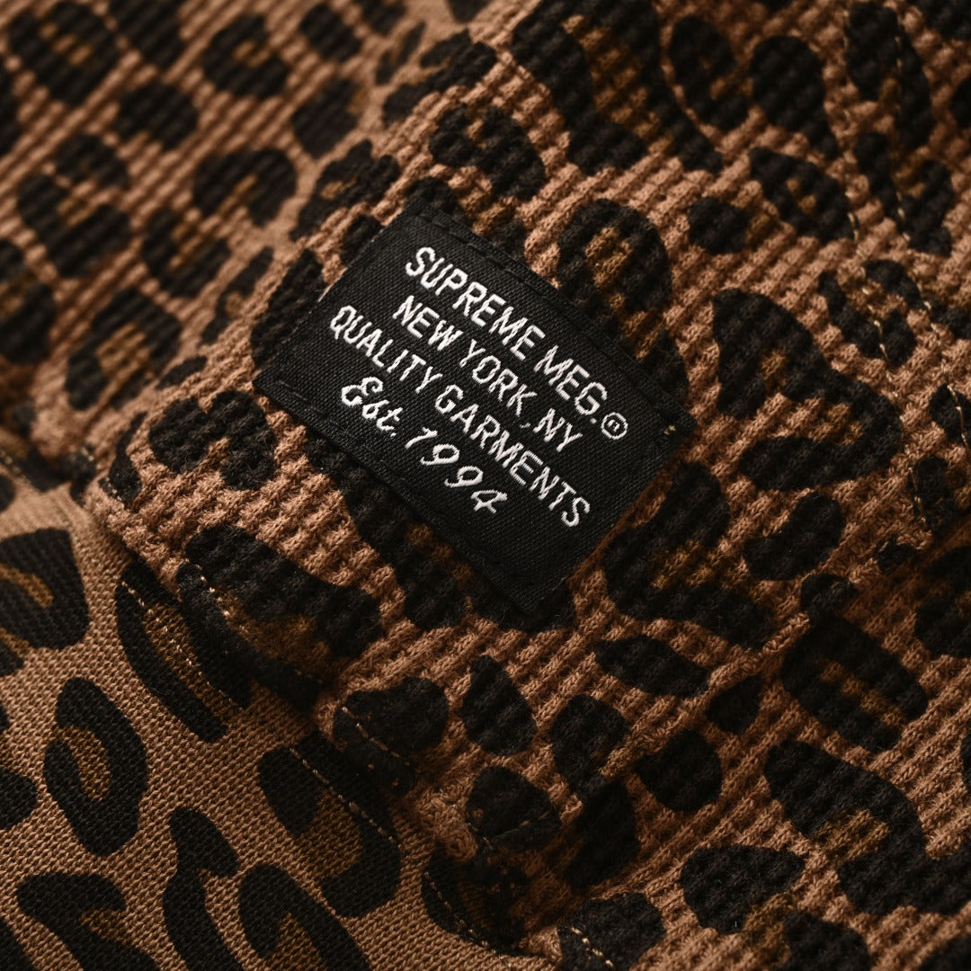 Hooded Zip Up Thermal Leopard