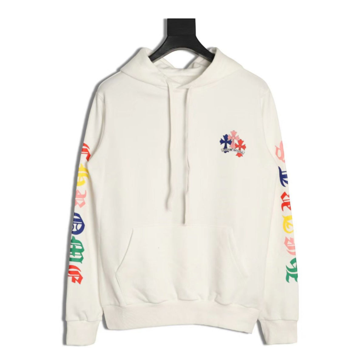 Multicolor Cross Hoodie White
