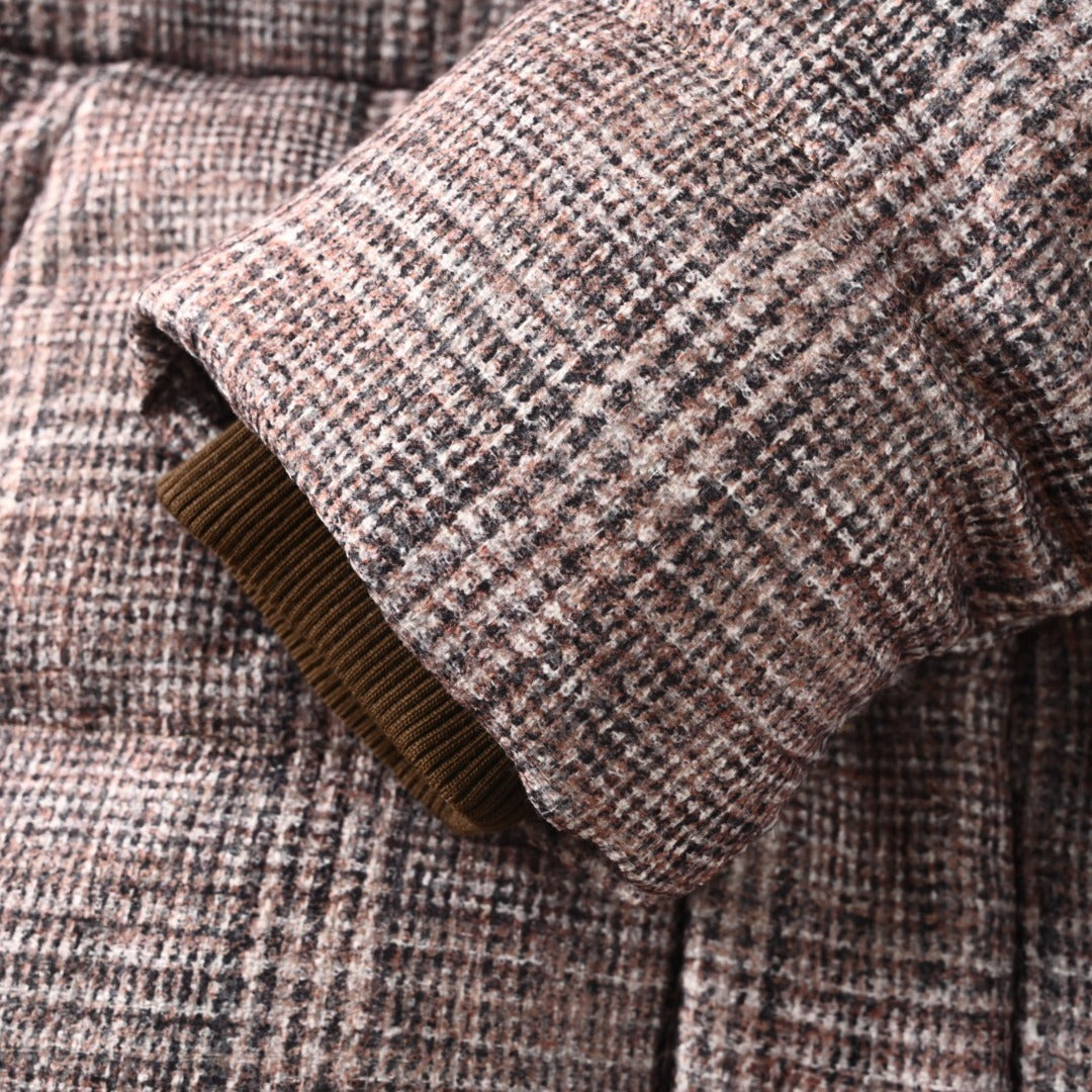 Tweed Down Blouson Glen Plaid