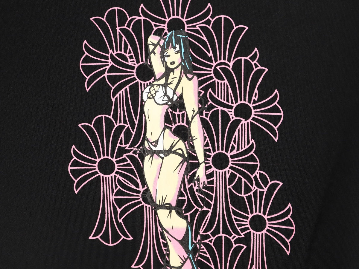 Deadly Doll Zip-Up Hoodie Black & Pink
