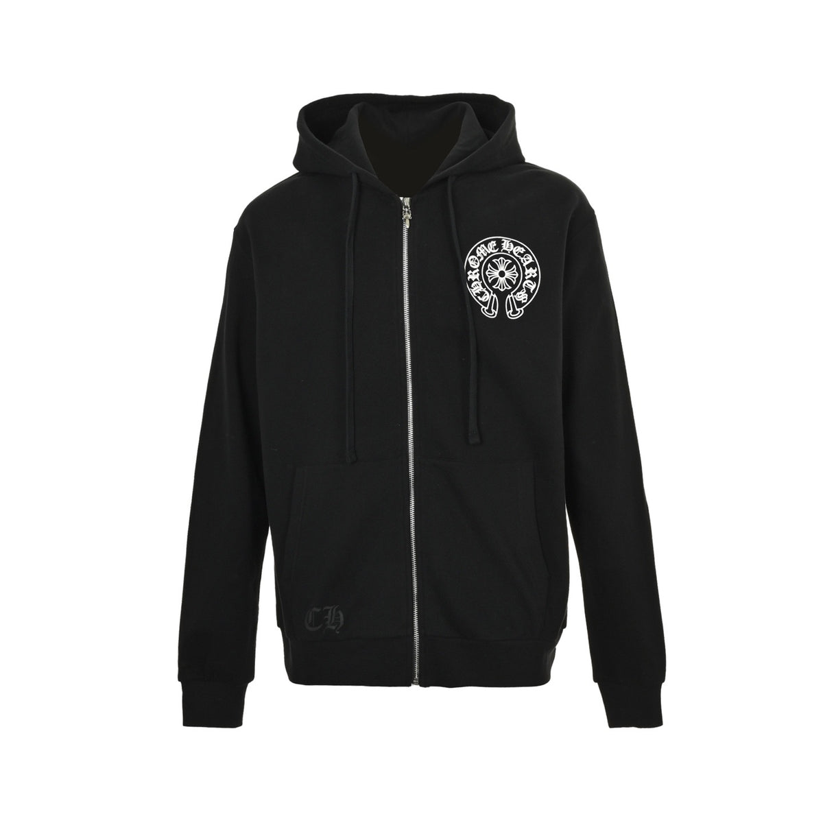Horseshoe Zip-Up Hoodie Black