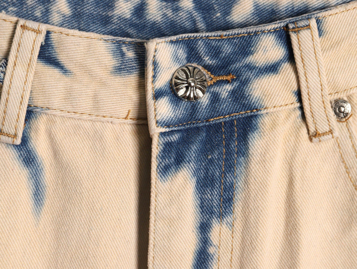 Tie-Dye Multicolor Cross Denim Jeans