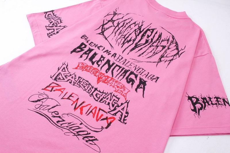 Dragon Year Graffiti Logo T-Shirt Pink