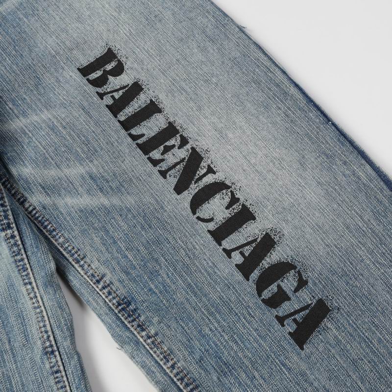 Embroidered Logo Baggy Jeans Light Blue
