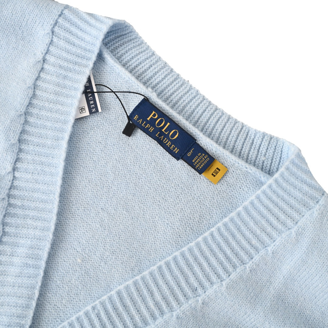 Relaxed V-Neck Cardigan Light Blue