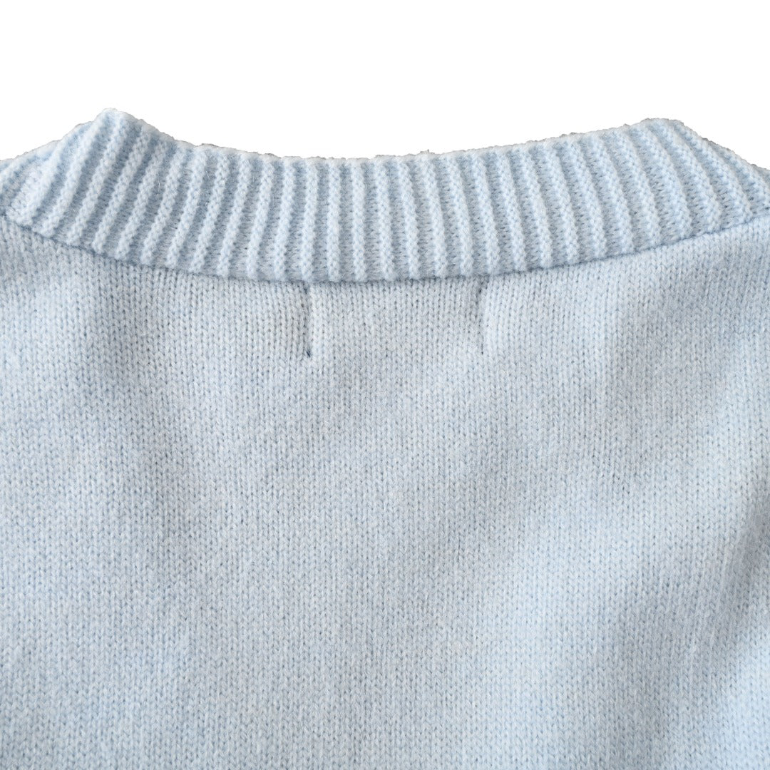 Relaxed V-Neck Cardigan Light Blue